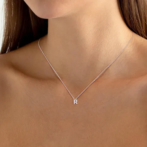Miniatura 37 de Collares con iniciales para mujer, delicado collar de letra plateada con nombre personalizado con monograma, collar simple y lindo con inicial