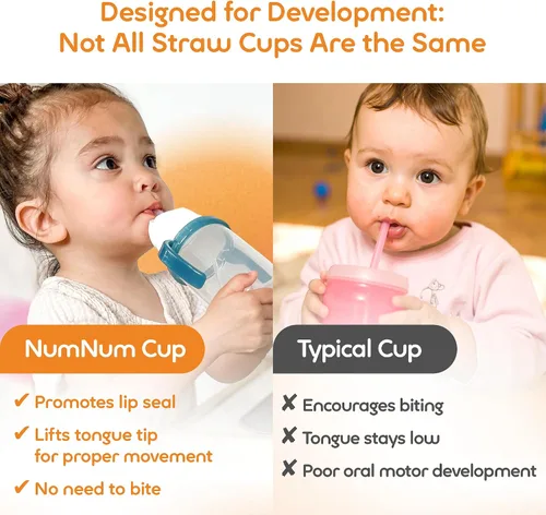 Miniatura 4 de Taza de Pajita NumNum para Bebé, Taza de Pajita con Peso, Tazas Sippy a Prueba de Derrames con Pajita para 6-12 Meses, Tazas para Beber para Niños