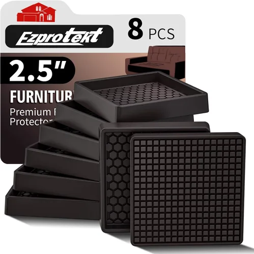 Miniatura 40 de Ezprotekt Almohadillas Antideslizantes para Muebles, 8 Piezas Copas de Ruedas de Goma Antideslizantes de 2.5", Posavasos Antideslizantes