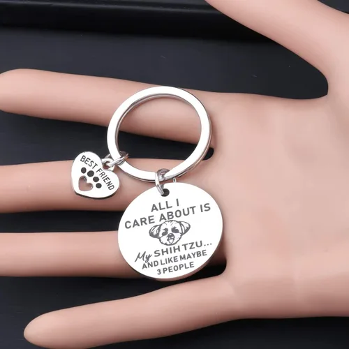 Miniatura 5 de Lywjyb Birdgot perro propietario regalo Shih Tzu perro perro llavero perro mamá regalo Shih Tzu joyería para los amantes del perro mascota regalo