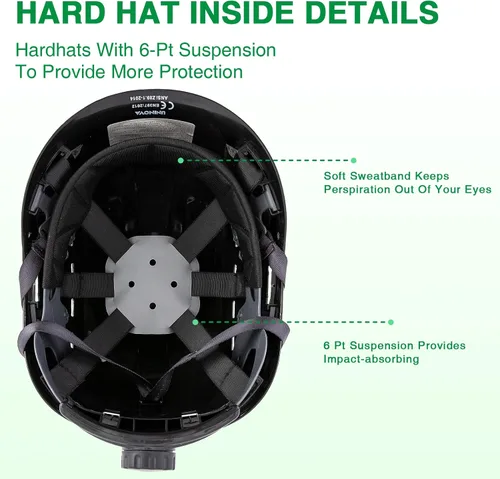 Miniatura 6 de Hard Hats Construction Safety Helmet, LOHASTAR Work ANSI Z89.1 Approved OSHA Hardhat Construction Helmet