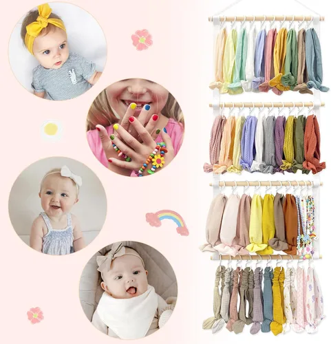 Miniatura 3 de POVETIRE Soporte para diadema organizador de bandas para la cabeza para niñas, diademas de bebé, accesorios para el cabello, organizador