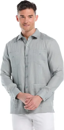 Miniatura 8 de Cubavera Camisa Guayabera de manga larga con cuatro bolsillos para hombre, 100 % de lino, detalle de pinzas, ajuste relajado