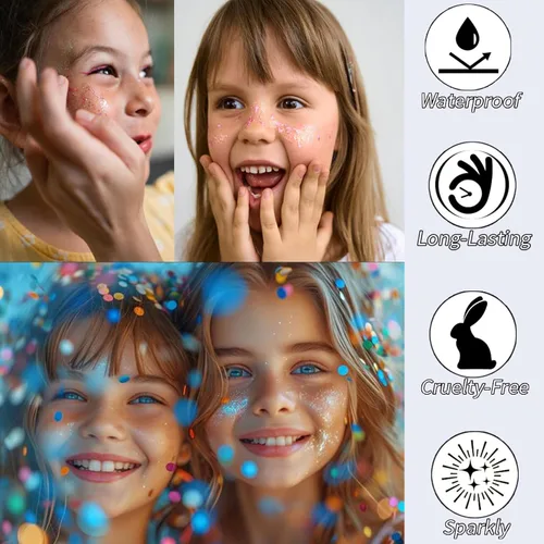 Miniatura 4 de Gel de purpurina blanca para la cara, purpurina corporal de sirena, festival, rave, carnaval, Halloween, cabello, lentejuelas para el cabello