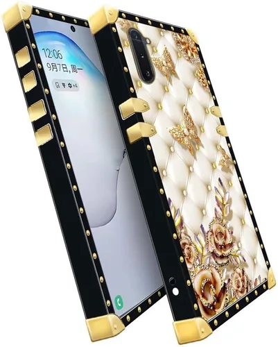 Miniatura 5 de Funda compatible con Samsung Galaxy Note 10, TPU suave de lujo y parte trasera de policarbonato duro para niñas y mujeres, funda protectora a prueba