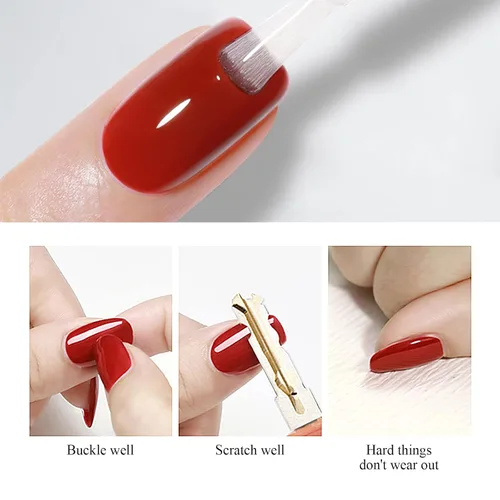 Miniatura 5 de Esmalte de uñas de gel transparente que no se limpia – Esmalte de uñas de gel transparente de alto brillo, larga duración y resistente al astillado