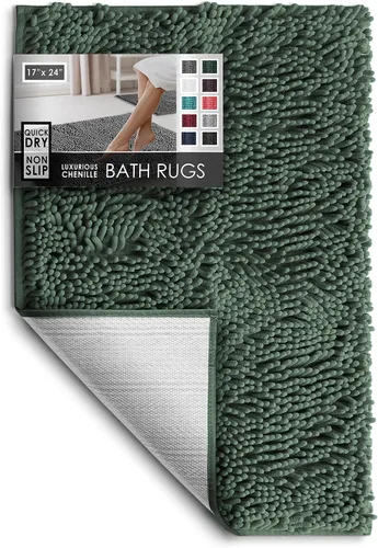 Miniatura 53 de Hearth & Harbor Alfombras de baño, tapete de baño de chenilla - Alfombras de baño lavables a máquina para baño con respaldo antideslizante de goma