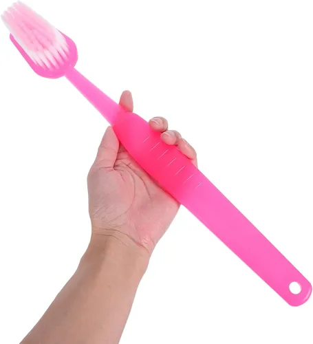 Miniatura 9 de SHINEOFI 1 cepillo de dientes gigante, accesorio de fotos para decoración de fiestas y eventos divertidos, 15.55 pulgadas, rosa