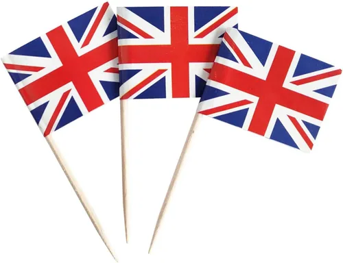 Miniatura 30 de 100 piezas Bandera de Costa Rica Bandera pequeña de Costa Rica con palillo de dientes Decoración Mini Toppers para cupcakes y brochetas para cóctel