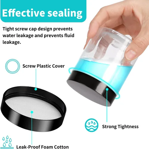 Miniatura 3 de Paquete de 40 frascos de plástico con tapas, Gencywe 8 oz recipientes transparentes para limo y cosméticos con bolígrafo y etiquetas, frascos