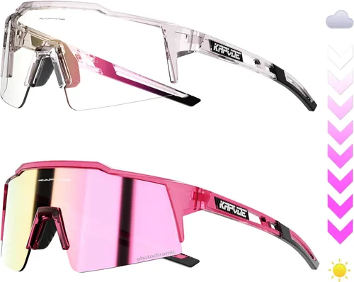 Miniatura 13 de KAPVOE Gafas de ciclismo fotocromáticas MTB Gafas de sol transparentes para bicicleta de montaña, gafas de transición, deportes de béisbol y correr