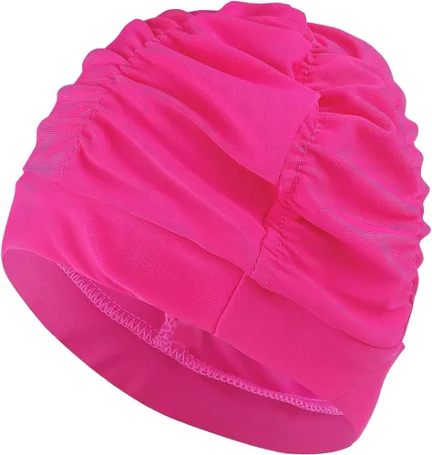 Miniatura 12 de Swim Caps for Women Swimming,1 Pcs Fabric Nylon Cloth Swim Cap, Comfort Pleated Swimming Cap for Long Hair, Not Waterproof Elastic Bathing Caps