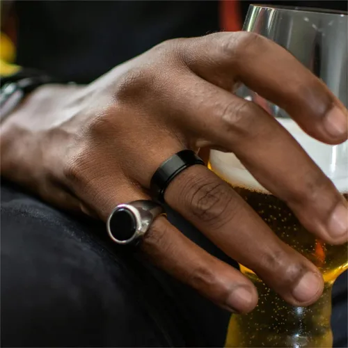 Miniatura 5 de Anillo giratorio giratorio de acero inoxidable 316L de 0.316 pulgadas para hombres y mujeres, cadena para aliviar la ansiedad, llave griega, runas