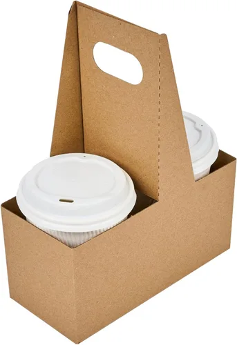 Restaurantware Altalena - Portabebidas, 100 portavasos desechables con asas, capacidad para 2 tazas, para entrega o para llevar, soportes de bebidas