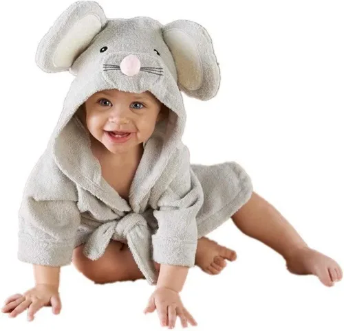 Miniatura 5 de Albornoz de bebé con capucha toallas unisex para niños toalla de baño para niños Terry ultra absorbente mantas duraderas
