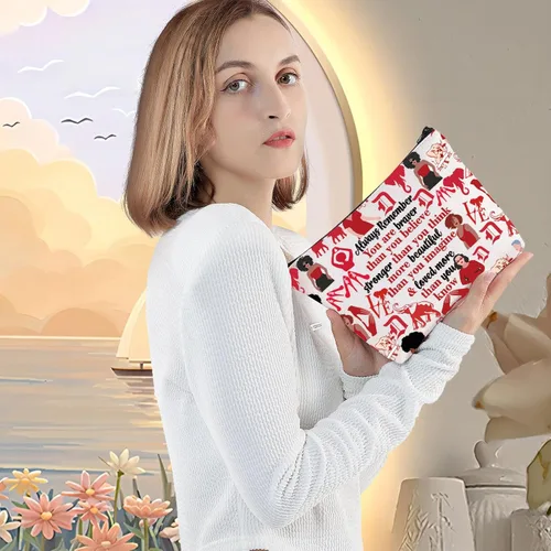 Miniatura 5 de LEVLO Bolsa de maquillaje de hermandad de elefante rojo, regalos inspirados en hermandad, eres más valiente y más inteligente de lo que piensas