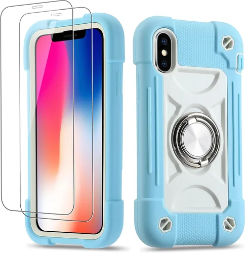 Miniatura 12 de Funda para iPhone Se3/iPhone Se2, iPhone 6/6S, iPhone 7/iPhone 8 de 4.7 pulgadas con soporte de anillo, con 2 protectores de pantalla resistentes