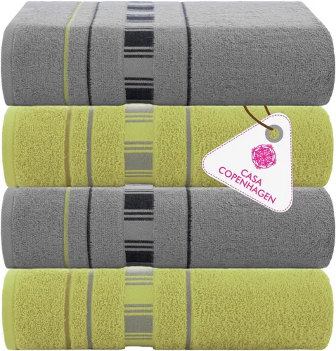 Miniatura 60 de CASA COPENHAGEN Juego de 6 toallas de palomitas de maíz, color azul polvoriento, 21.16 oz/m², 2 toallas de baño, 2 toallas de mano y 2 toallas