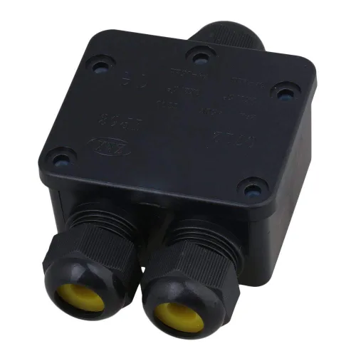 Miniatura 9 de Caja de conexiones de 3 pines al aire libre IP68 impermeable conector de cable eléctrico, caja de cable de alimentación externa adecuada para vallas