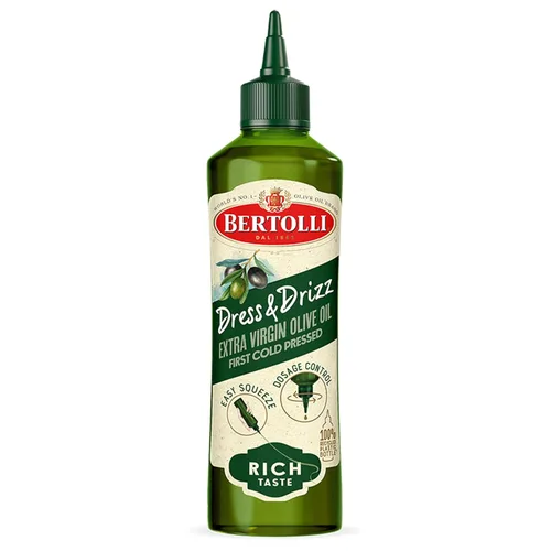 Bertolli Extra Virgen Aderezo y Rocío Sabor Intenso, Perfecto para aderezos de ensalada, marinadas y para mojar pan, Naturalmente Libre de Gluten,