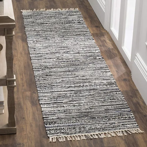 Miniatura 14 de SAFAVIEH Rag Rug Collection - Alfombra decorativa de 2 x 3 pies, color gris, hecha a mano, de algodón a rayas, ideal para zonas de alto tráfico
