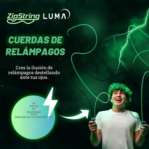 Miniatura 3 de ZipString Lightning Luma - Cuerdas de repuesto para juguete lanzador de cuerda, paquete de 3, juguete antiestrés reactivo a los rayos UV que brilla