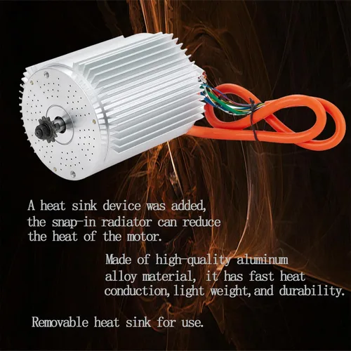 Miniatura 3 de Kunray - Motor eléctrico de CC de 72 V 3000 W, motor eléctrico sin escobillas, velocidad máxima de 6700 rpm, motor eléctrico de motocross, motor