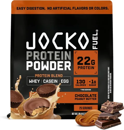 Jocko Fuel Mölk Proteína en polvo de suero de leche 22g Mezcla baja en azúcar de fruta del monje - Recuperación muscular y crecimiento, el embalaje