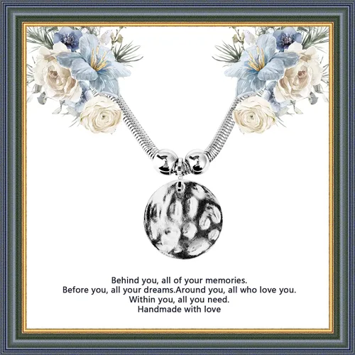 Miniatura 9 de Juego de collar de metal martillado plateado con cierre de mosquetón, collares gruesos con círculo de moneda de disco para mujer, collar de verano