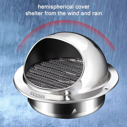 Miniatura 5 de Tapa de chimenea de acero inoxidable 304, rejilla de ventilación de pared exterior para parabrisas, tapa de ventilación de conducto, gorra