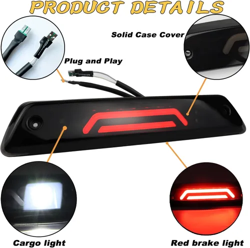 Miniatura 4 de Luces de freno de montaje alto LED de tercera luz de freno compatibles con camiones F150 2009-2014 luz de carga LED de techo de cabina trasera