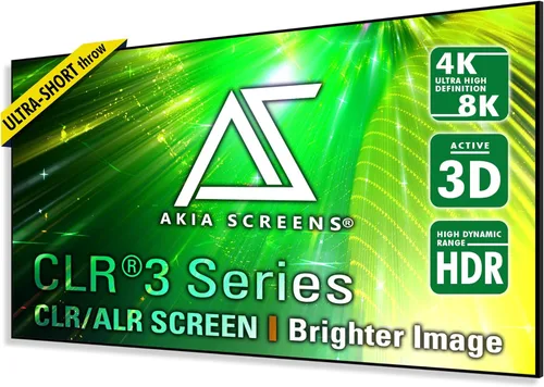 Miniatura 8 de Pantalla de proyección AKIA SCREENS ALR de 123 pulgadas 16:9 4K, proyección de tiro corto o UST, pantalla antiarañazos, pantalla de proyección