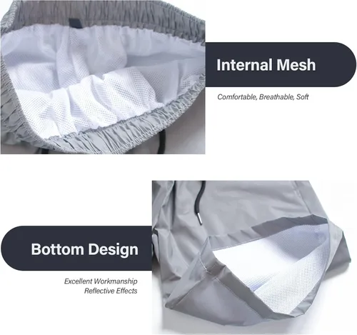 Miniatura 5 de Akkad Kuti Pantalones cortos reflectantes para hombre, pantalones cortos con cordón para correr y correr con luces fluorescentes