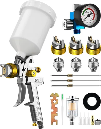 Pistola pulverizadora de pintura HVLP, pulverizador de pintura a aire para pintura de casas, automóviles, pistolas de pintura automotrices,