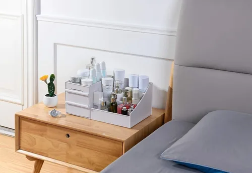 Miniatura 3 de Organizador de colonia negro para hombres - Organizador grande de mostrador con cajones para colonia, perfume, afeitado y cuidado de la piel