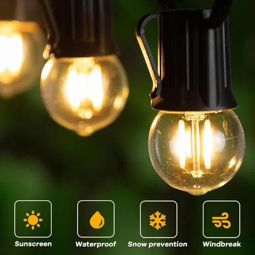 Miniatura 4 de E26 Bombillas de luz baja, bombillas LED G40 Edison pequeñas de 1 W, iguales a 10 W de bombillas incandescentes, 2700 K, luz blanca cálida
