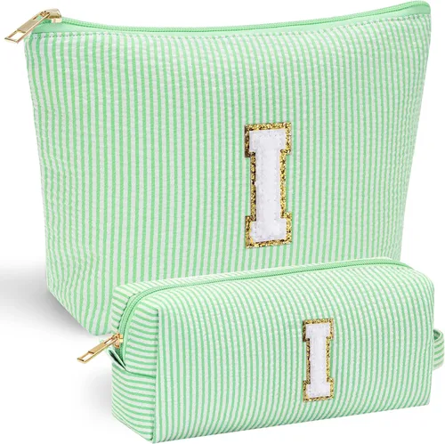 Miniatura 67 de YOOLIFE Regalos del Día de la Madre para mujeres, bolsa de maquillaje con inicial, bolsa de cosméticos, bolsa de maquillaje de viaje, regalos Rosado