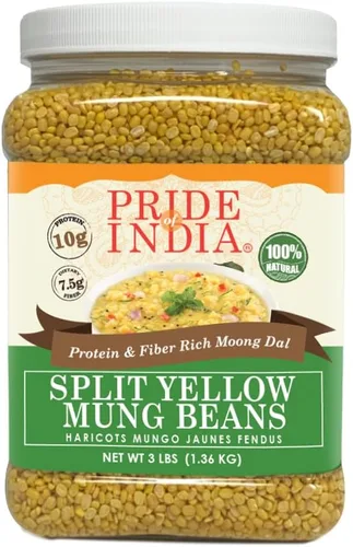 Miniatura 25 de Orgullo de la India - Lentejas Masur marrones enteras de la India, ricas en proteínas y fibra, 1.5 libras de frasco