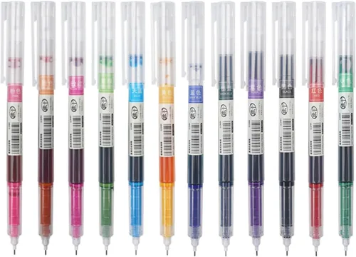 12 bolígrafos de gel de secado rápido de colores, bolígrafos de gel de agarre cómodo de 0,5 mm de punta fina, tinta de gel multicolor, bolígrafo