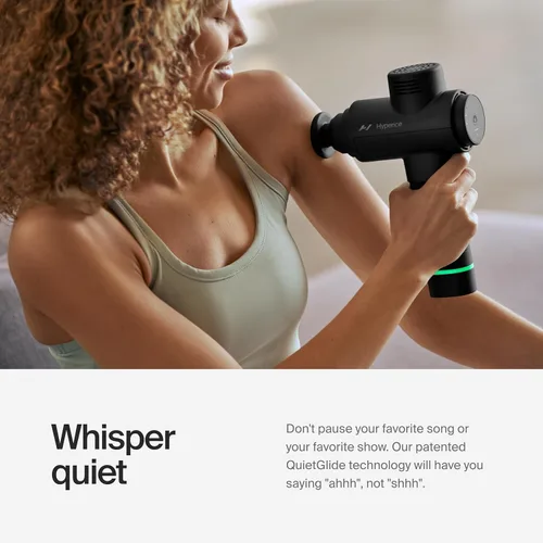 Miniatura 3 de Hyperice Hypervolt 2 Black - Con tecnología Quiet Glide, pistola de masaje de percusión de mano 3 velocidades, 5 cabezales intercambiables Ayuda