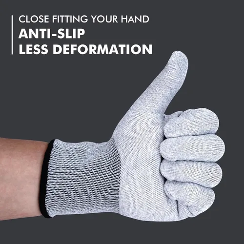 Miniatura 4 de FOSHIO Guantes de vinilo gris, guantes profesionales de fibra de carbono antiestáticos, guantes de envoltura sin polvo para envolver vinilo