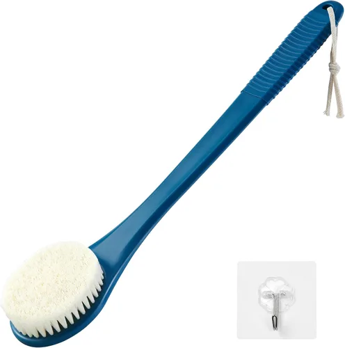 Miniatura 13 de Limpiador de espalda para ducha, cepillo corporal de ducha para limpieza con mango largo para ducha, limpiador de espalda de 17 pulgadas para ducha