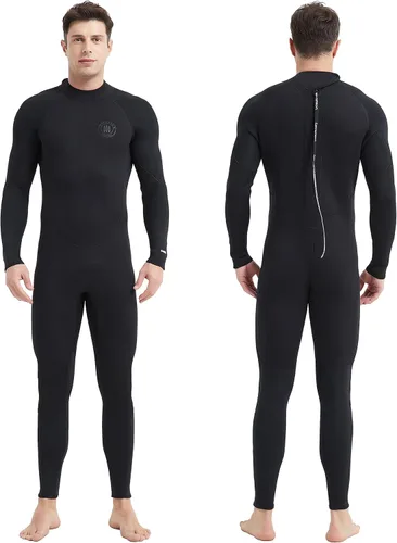 Miniatura 11 de Trajes de neopreno Lemorecn para hombre de 3/2 mm, traje de buceo de cuerpo entero Hombres 0.118 in Negro+Azul