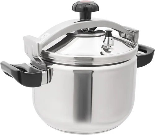 Miniatura 11 de Olla a presión de acero inoxidable de 27.5 cuartos de galón, gran capacidad, abrazadera de olla a presión comercial, válvulas dobles para uso