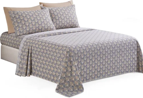 Miniatura 17 de Marina Decoration Ropa de cama ultra suave y sedosa con bolsillo profundo con estampado rico de rayón derivado de bambú para todas las estaciones