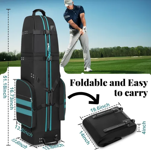 Miniatura 2 de Bolsa de viaje de golf con ruedas, al aire libre resistente 900D poliéster impermeable bolsas de golf de viaje, bolsas de viaje de golf