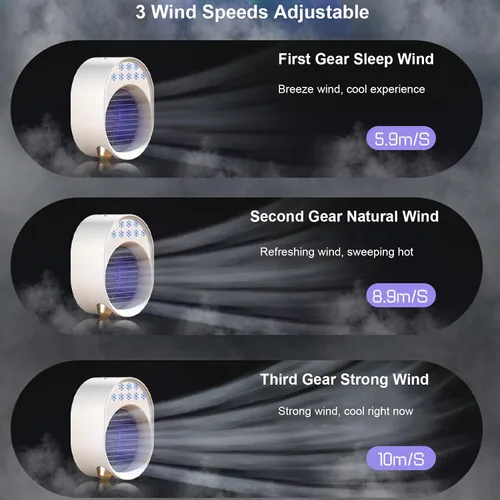 Miniatura 2 de Aire acondicionado portátil, enfriador de aire personal, ventilador de aire acondicionado evaporativo recargable por USB, ventilador