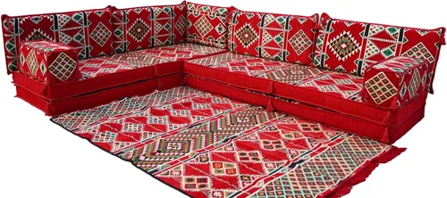Miniatura 35 de arabicsofa Juego de sofás árabes tradicionales en forma de L - Sofás seccionales marroquíes - Asientos Majlis orientales para sala de estar