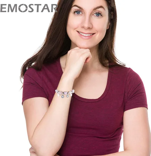 Miniatura 6 de EMOSTAR Dijes para el día de San Valentín, nudo celta, lápiz labial rojo, I Love You, conciencia sobre el autismo, magnolia, niño y niña enamorada
