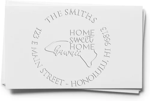 Miniatura 195 de Sello en relieve de dirección personalizado para nuevos propietarios de viviendas, sello redondo de 1-5/8 para dirección de casa, estampado